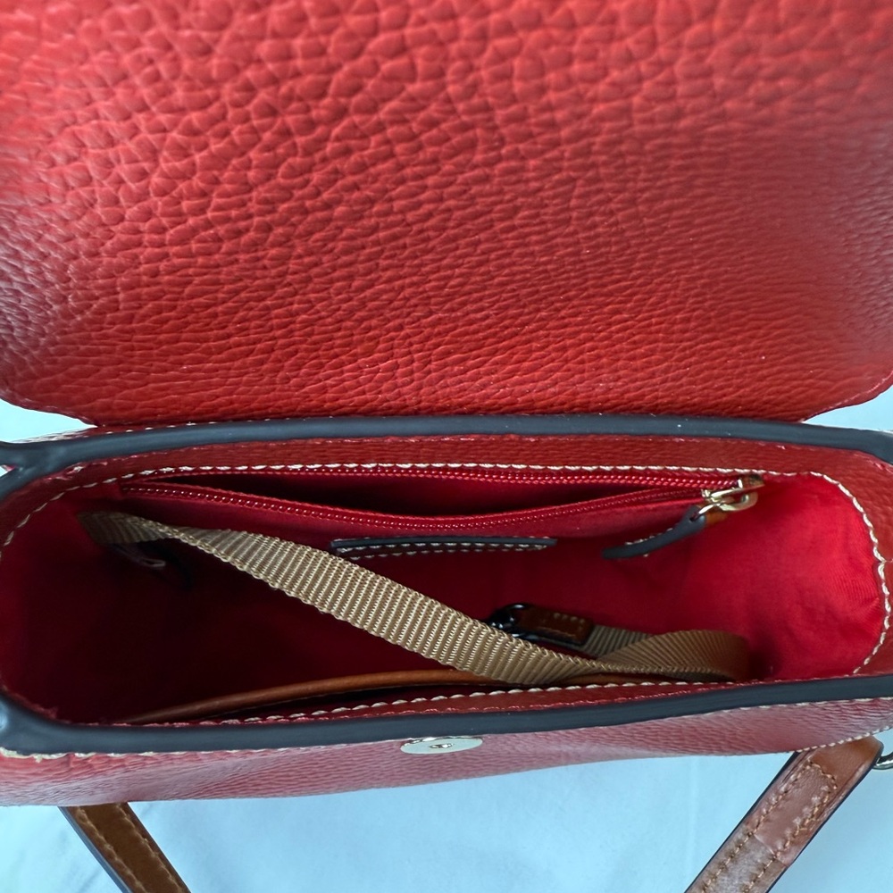 Dooney & Bourke Red Leather Crossbody Bag - Picture 4 of 9